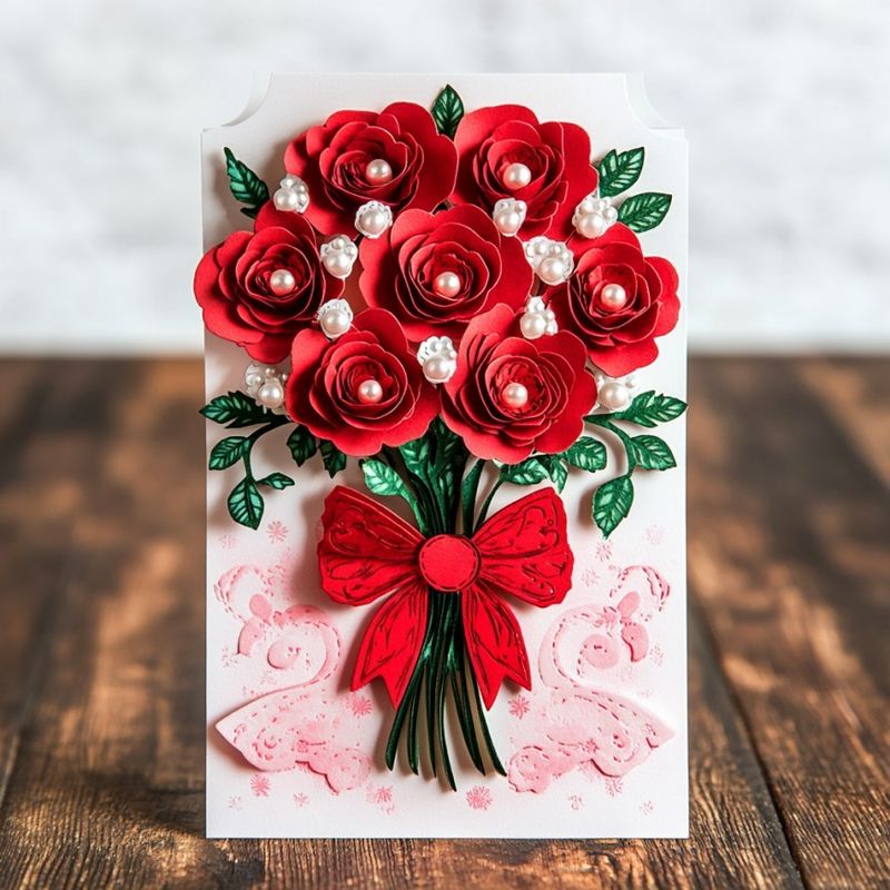 Rectangular Unique Wholesale Exquisite Kraft Paper Dry Flower Greeting Cards Envelope Included for B2B Requirements
